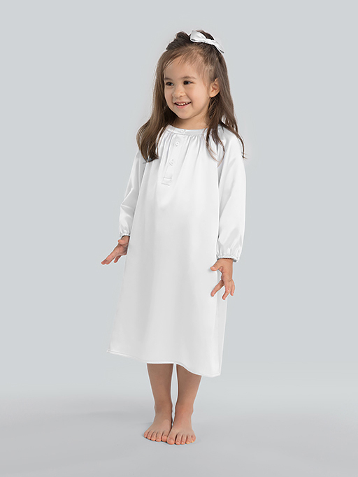 19 Momme Long Sleeve Silk Nightgown for Girls